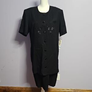 Ultra Dress Black Zip Layered Look Dress‎